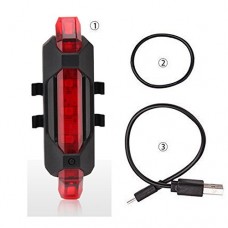 ShiChengWei USB Rechargeable Bicycle Light Front And Tail Set 5 LEDs 4 Modes Head Back Bike Flashing Safety Warning Lamp Fit For All Cycling Pack - B0747KR32V